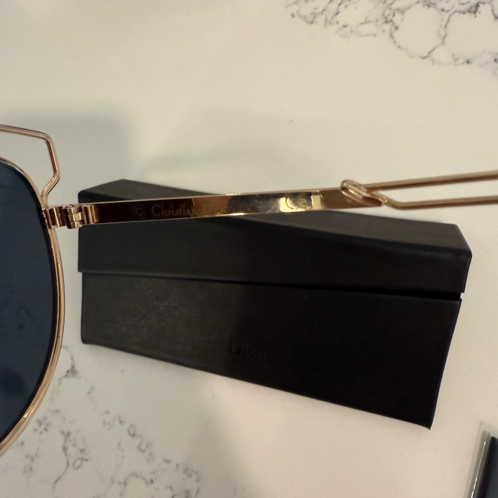 Dior Sideral Gold Frame Sunglasses with Black Lenses - Picture 13 of 14